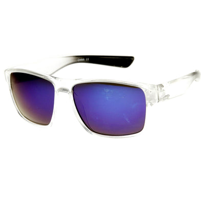 Men's Action Sports Wide Frame Flash Mirror Lens Sunglasses 9332