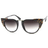Women's Indie Flat Top Cat Eye Pattern Sunglasses 9986