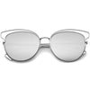 Women's Modern Flat Lens Cat Eye Metal Sunglasses A323