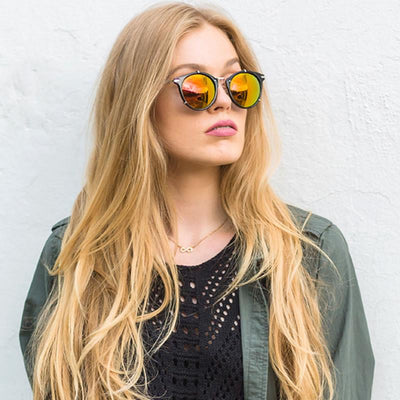 Black Silver Red Mirror