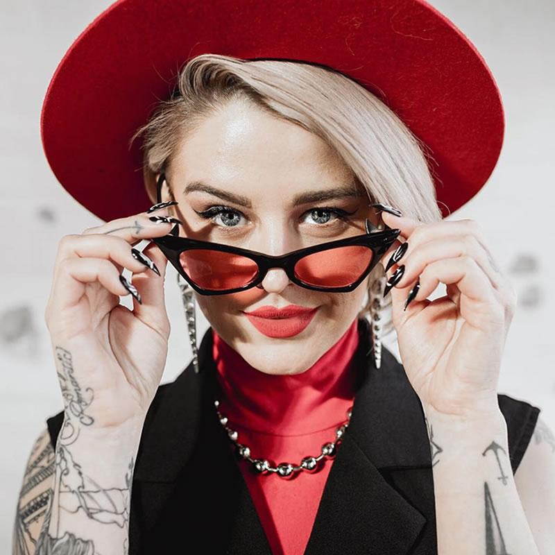 Gafas de sol retro de ojo de gato geométricas de punta alta de los años 50 C492