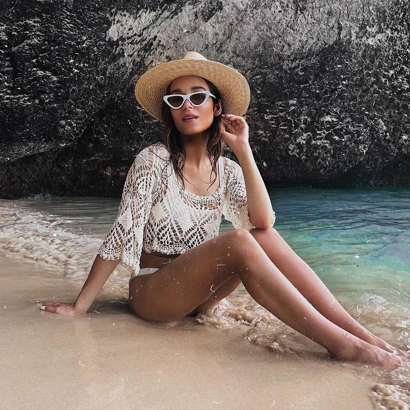 Gafas de sol estilo ojo de gato con lentes planas y estrechas retro para mujer con lentes de espejo C521