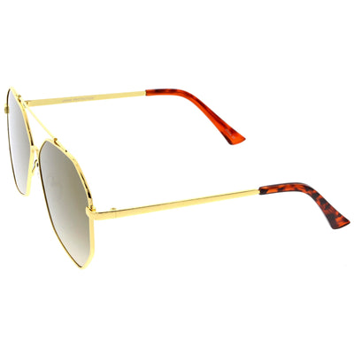 Oversize Geometric Mirrored Flat Lens Aviator Sunglasses C217