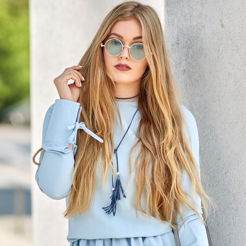 Gafas de sol retro steampunk coloridas con lentes planas redondas C442