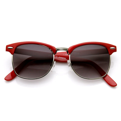 Retro Colorful Half Frame Horned Rim Sunglasses 8735