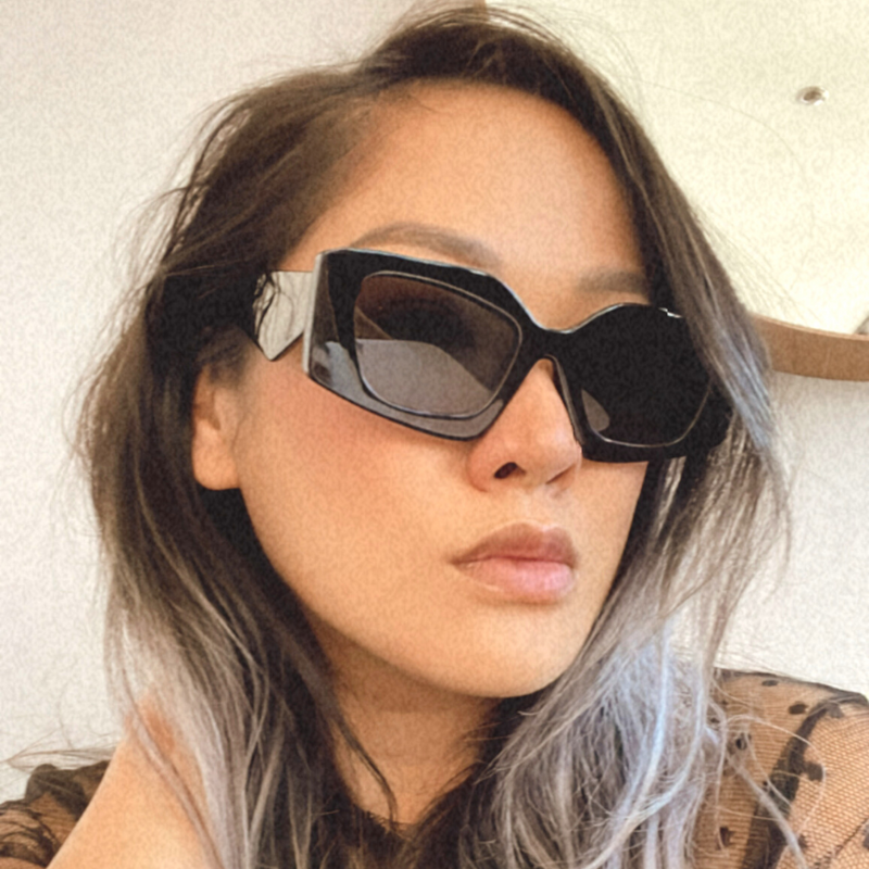 Gafas de sol cuadradas gruesas retro Glam Chic medianas D314