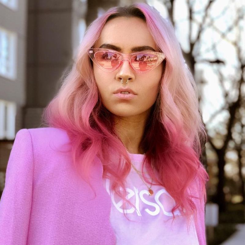 Gafas de sol estilo ojo de gato con lentes de tono plano estrecho retro de los años 90 para mujer C524