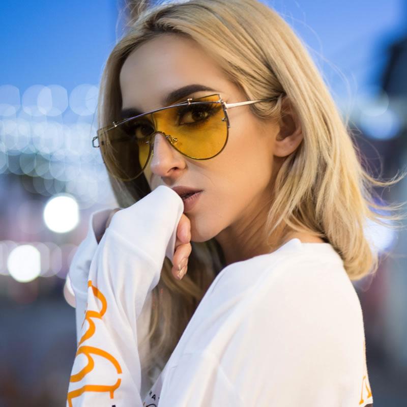 Gafas de sol retro modernas con protección superior plana A908