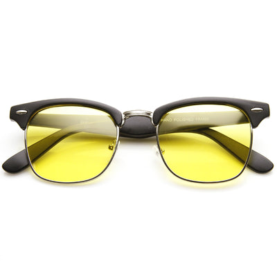 Indie Half Frame Horned Rim Polarized Lens Sunglasses 2936