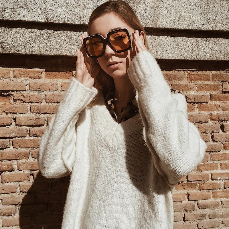 Gafas de sol cuadradas abatibles de gran tamaño retro europeas C713