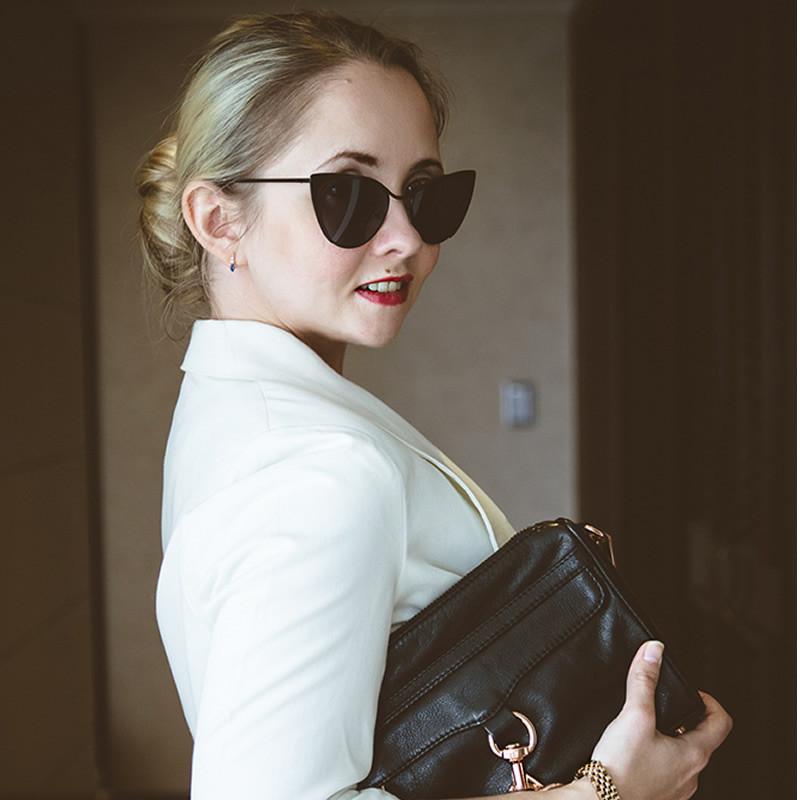 Gafas de sol de ojo de gato puntiagudas de punta alta de moda de metal para mujer