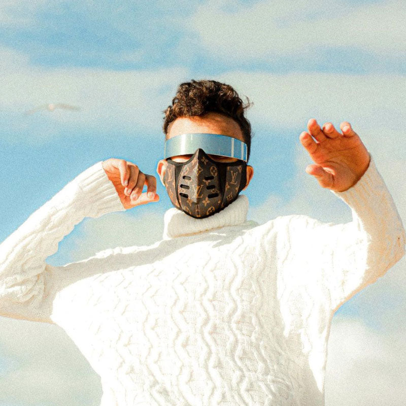 Gafas de sol futuristas con espejo retro y escudo envolvente 8762