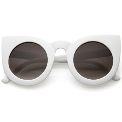 Designer Oversize Round Circle Pointed Cat Eye Sunglasses