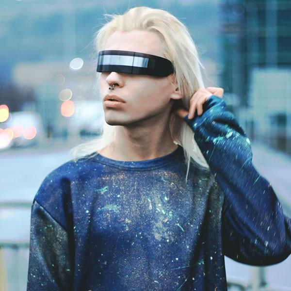 Gafas de sol futuristas retro Daft Punk con escudo monobloque 9111