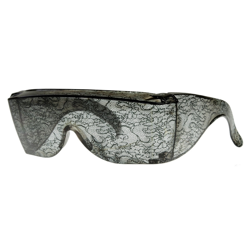 Gafas de sol de encaje de moda envolventes de gran tamaño para mujer 8372