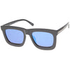 Hipster Flat Front Square Horned Rim Mirror Lens Sunglasses A143