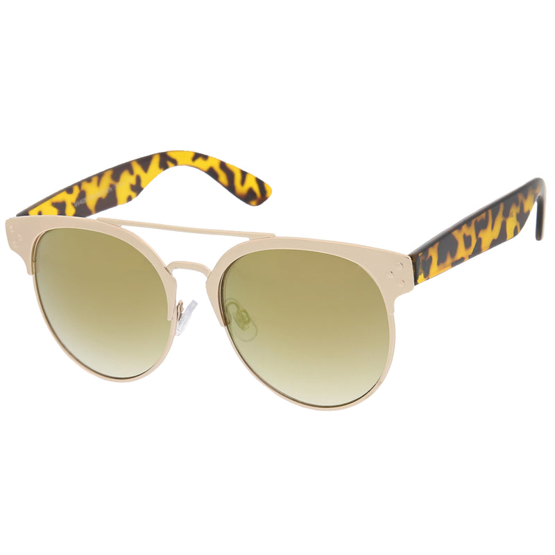 Gold Tortoise Pink Green Mirror