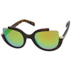 Women's Semi Rimless Cat Eye Mirrored Lens Sunglasses A802