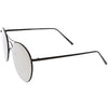 Retro Modern Oversize Round Mirrored Flat Lens Aviator Sunglasses C208