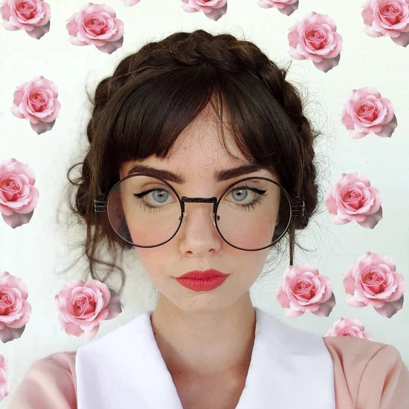 Gafas retro Dapper redondas de metal con lentes transparentes C300