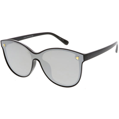 Retro Modern Horned Rim Colored Mirrored Lens Sunglasses C399