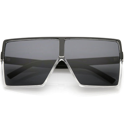 Oversize Retro Modern Futuristic Square Aviator Sunglasses C475