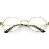 Retro Round Clear Lens Engraved Metal Steampunk Flat Lens Glasses C481