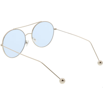 Premium Oversize Color Oval Plat Lens Aviator Sunglasses C498