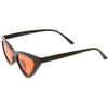 Women's Retro Flat Angle Colored Lens Black Frame Sunglasses C511