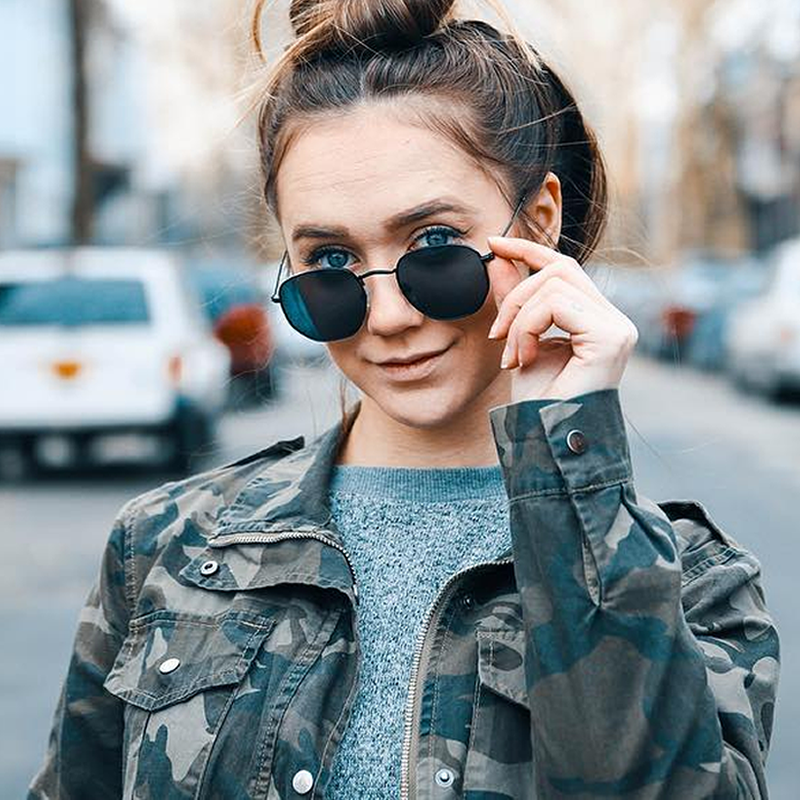 Gafas de sol retro Dapper Indie modernas con lentes geométricas planas C518