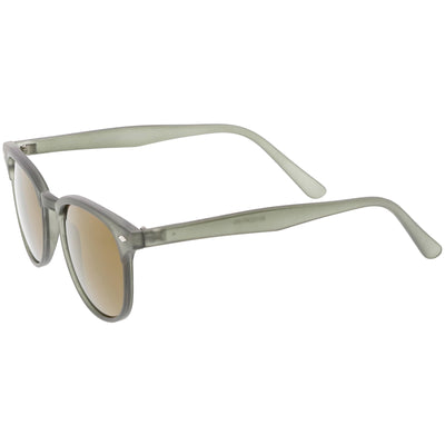 Retro Horned Rim P3 Rounded Mirrored Lens Sunglasses C561