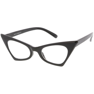 Women's Retro High Pointed Cat Eye Clear Lens Glasses C615