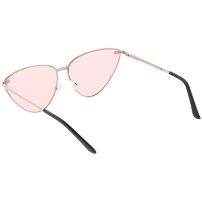 Women's Oversize Color Tone Metal Cat Eye Sunglasses C627