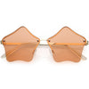 Women's Novelty Cute Twin Stars Color Tone Sunglasses Glasses C631