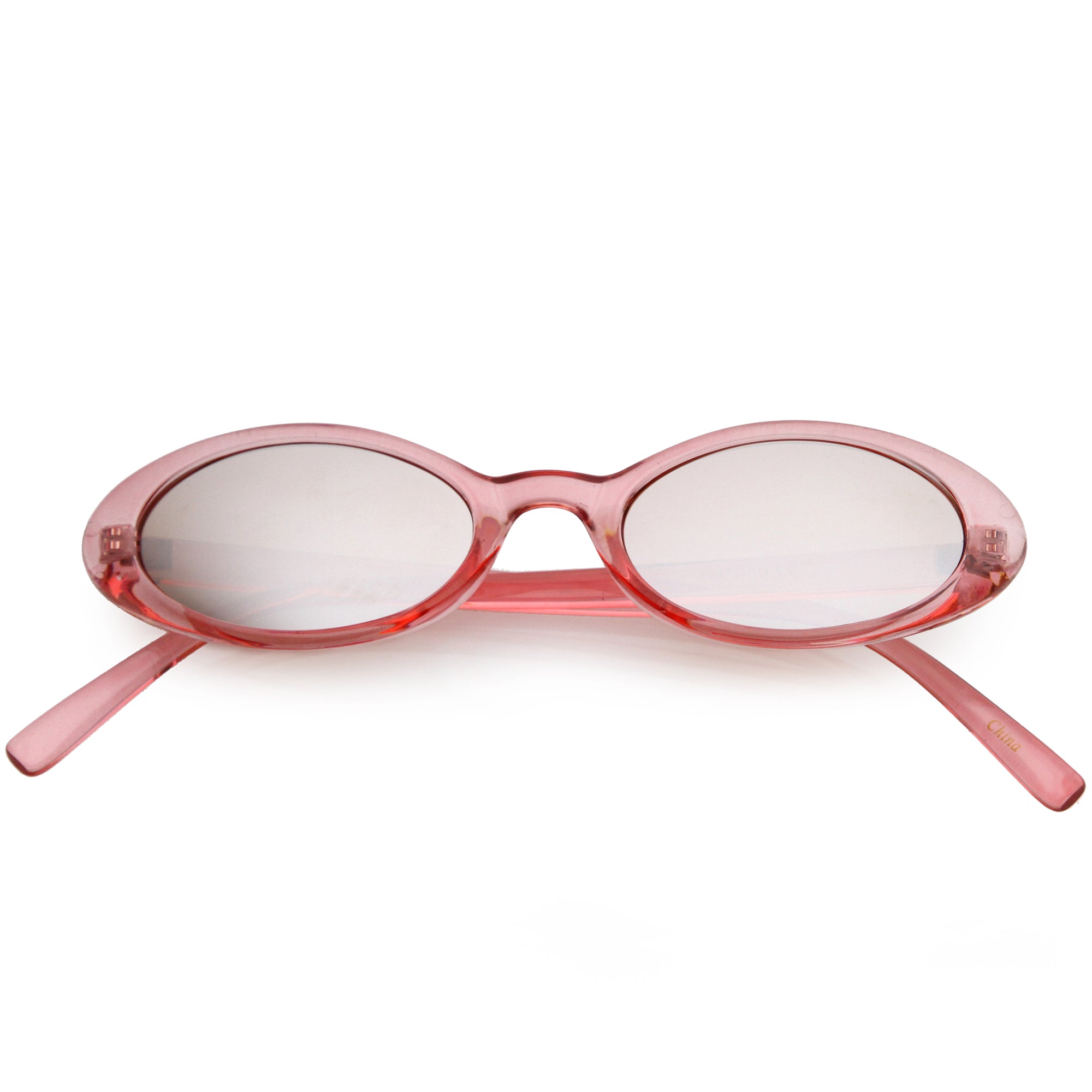 Small Retro 1990's Transparent Mirrored Lens Sunglasses C698