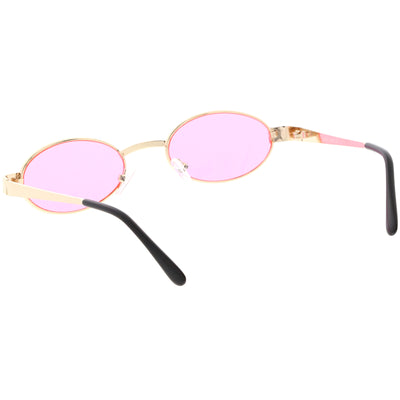 Retro 1990's Small Color Tone Oval Metal Sunglasses C709