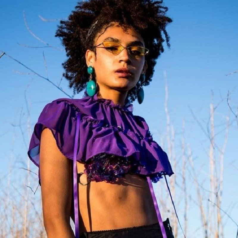 Gafas de sol estilo ojo de gato de metal en tono de color retro de los años 1990 C724