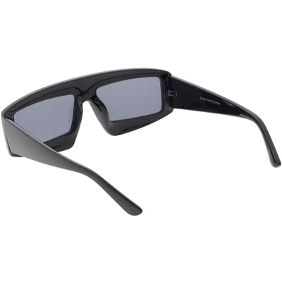 Futuristic Retro Rectangle Block Flat Lens Sunglasses C752
