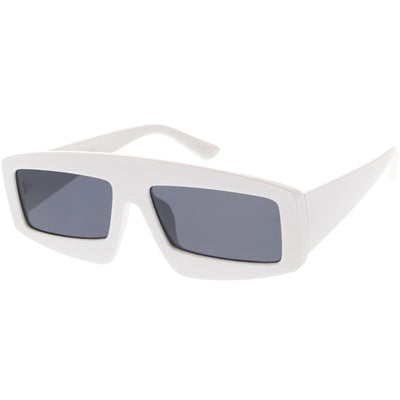Futuristic Retro Rectangle Block Flat Lens Sunglasses C752