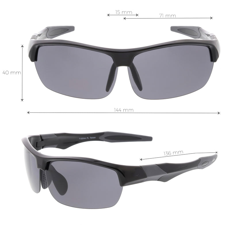 Performance Sports Tech TR-90 - Gafas de sol envolventes con media montura C803