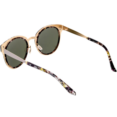 Women's Premium Horned Rim Mirrored Polarized Lens Sunglasses C830