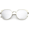 Women's Modern Round Cat Eye Mirrored Lens Metal Sunglasses C836