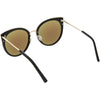 Women's Oversize Round Flat Mirrored Lens Cat Eye Sunglasses C841