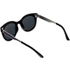 Women's Round Horned Rim Polarized Lens Sunglasses C893