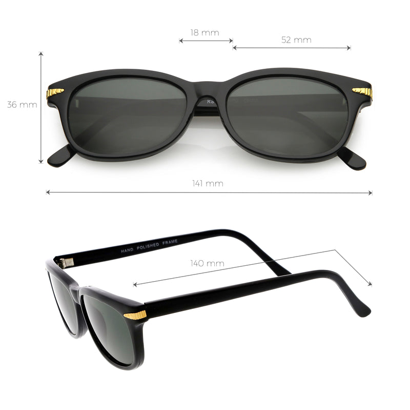 True Vintage Dapper Dead Stock Gafas de sol con borde de cuernos pequeños C904