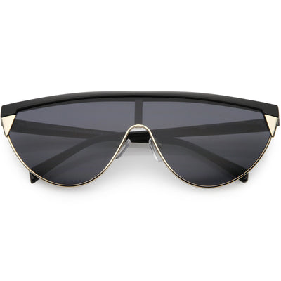 Retro Futuristic Flat Top Mono Shield Blade Sunglasses C953