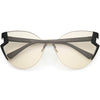 Oversize Women's Laser Cut Mono Lens Cat Eye Sunglasses C973