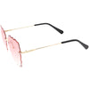 Women's Scalloped Gem Square Gradient Lens Sunglasses C989