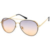 Luxe Laser Cut Metal Detail Side Cover Aviator Sunglasses D027