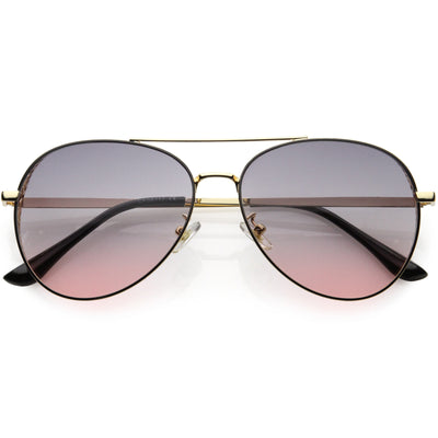 Luxe Laser Cut Metal Detail Side Cover Aviator Sunglasses D027